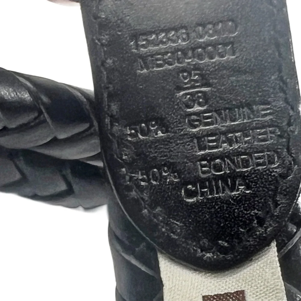 Fossil Mens  Black Braided Leather Belt Sz 38 NWOT